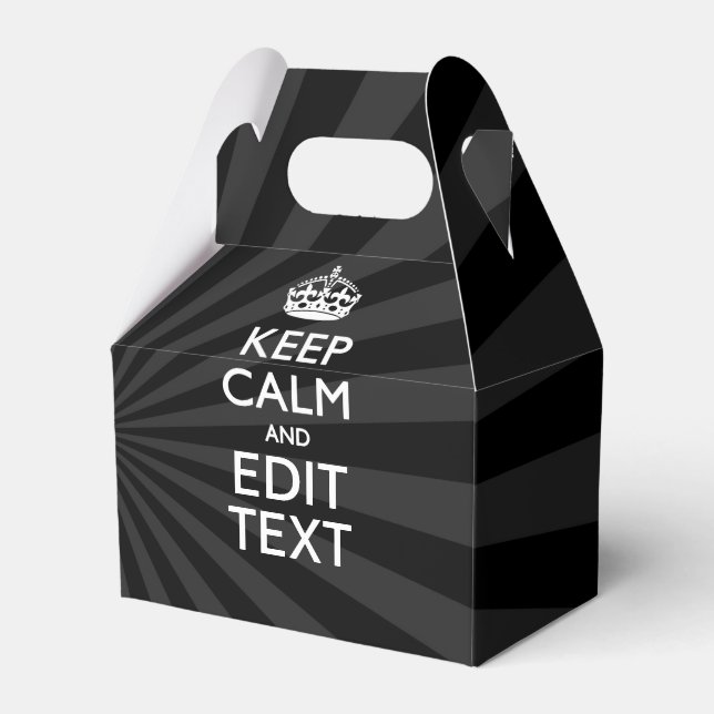 Ballotins Personnalisé KEEP CALM Votre texte Black Sunburst (Verso)