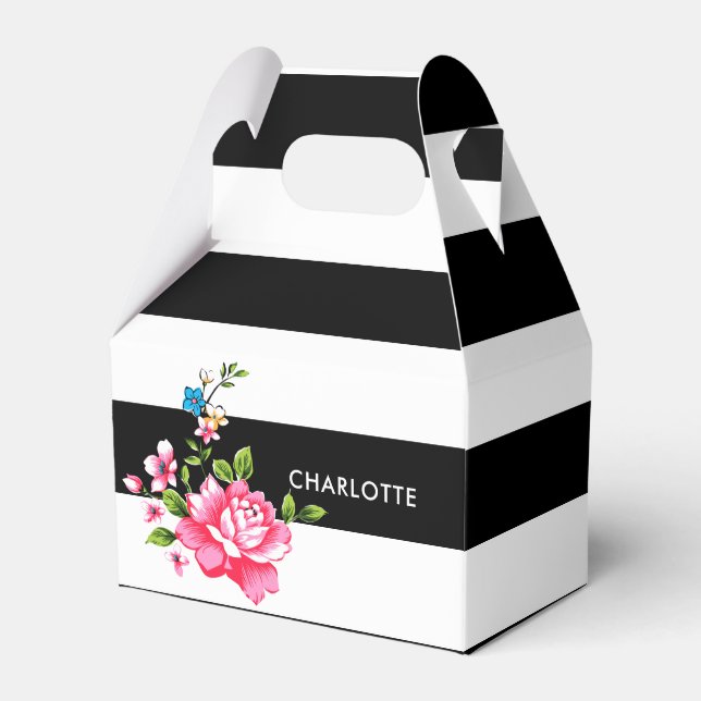 Ballotins Personnalisé Moderne Élégant Bande noire et blanch (Verso)