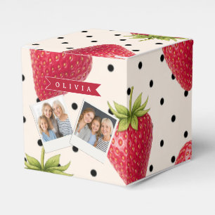 Ballotins Personnalisé Rétro Fraise à pois Vintage