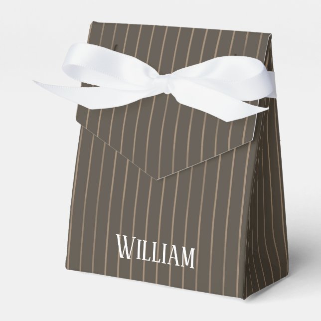 Ballotins Personnalised brown retro pinstripes (Verso)