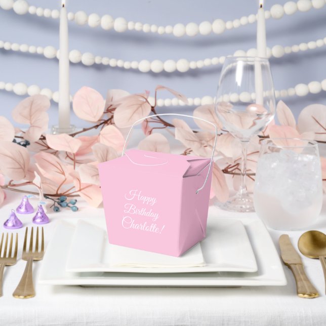 Ballotins Personnaliser avec nom, Joyeux Anniversaire, rose  (Mariage)