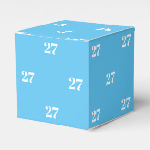 Ballotins Personnaliser avec numéro blanc initial bleu clair
