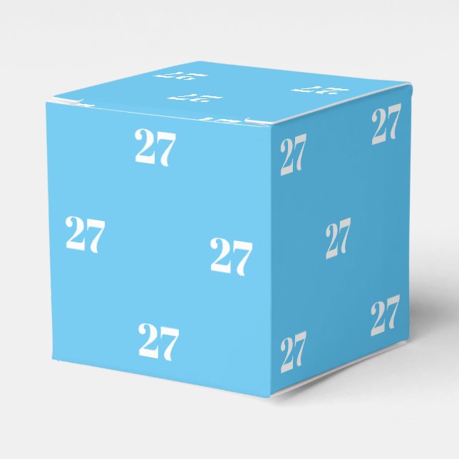 Ballotins Personnaliser avec numéro blanc initial bleu clair (Verso)