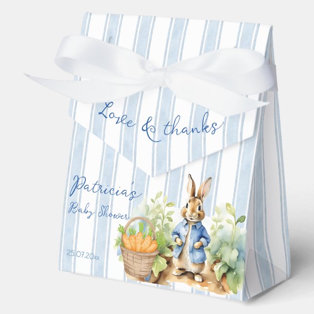 Ballotins Peter rabbit dusty blue baby shower monogrammed (Recto)