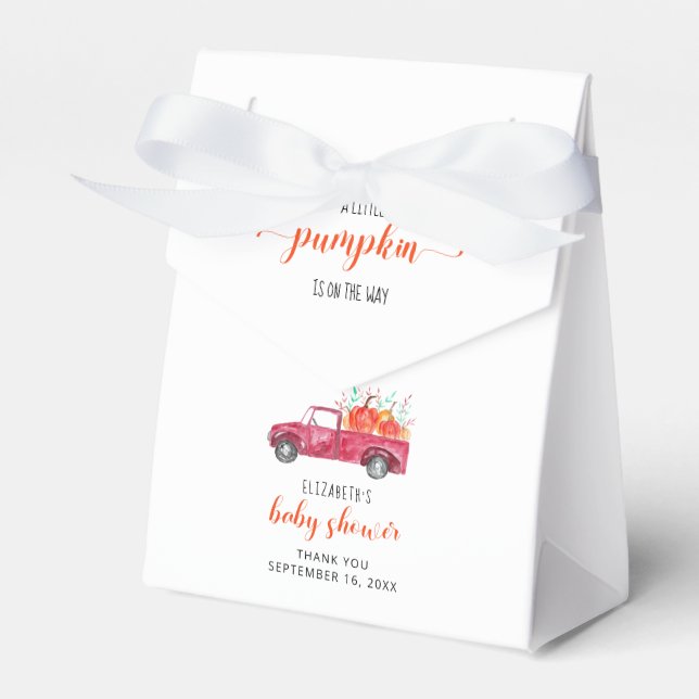 Ballotins Petit Baby shower Citrouille Camion Rouge Automne  (Verso)
