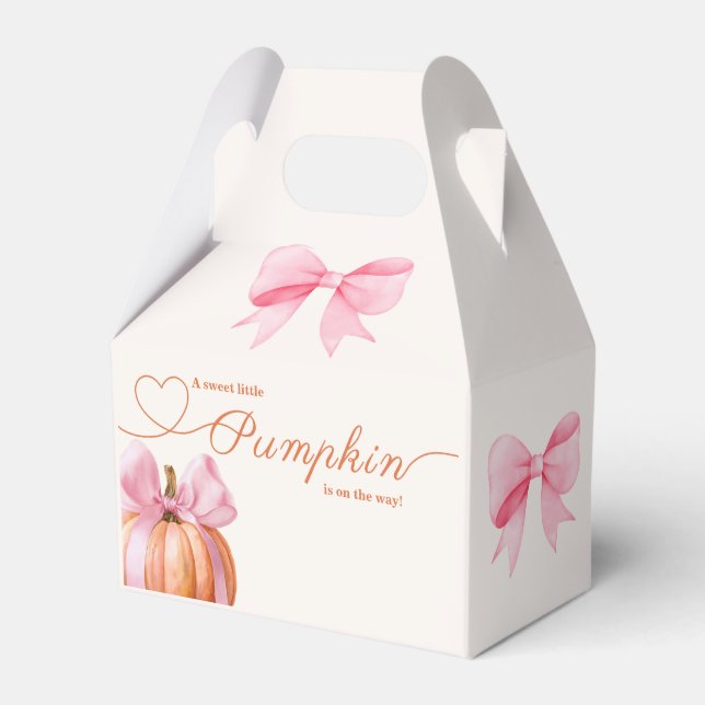 Ballotins Petit Baby shower Citrouille - Chute de Bow Rose (Verso)