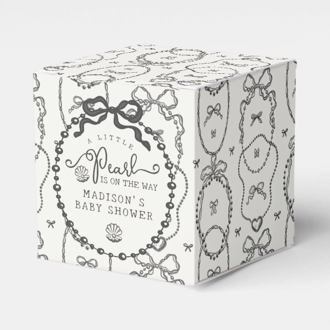 Ballotins Petit Baby shower noir de coquette petit perle (Verso)