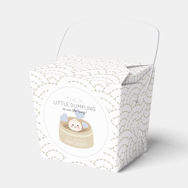 Ballotins Petit Ballotin de Baby shower bleu Dumpling (Verso)