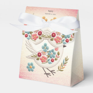 Ballotins Petit Ballotin floral d'oiseaux blancs