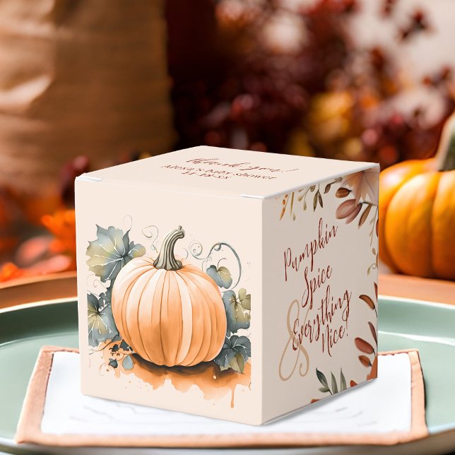 Ballotins Petit Citrouille Monogramme d'épice Baby shower d' (Pumpkin spice Fall baby shower party favor box)