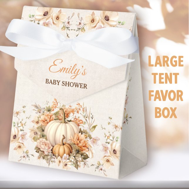 Ballotins Petit Citrouille Sur Le Chemin Baby shower Grande  (Little Pumpkin Rustic Large Tent Favor Boxes - You can choose from 2 sizes of these tent favor boxes)