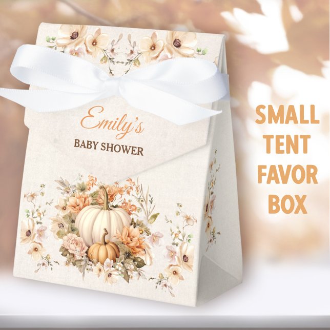 Ballotins Petit Citrouille Sur Le Chemin Baby shower Petite  (Little Pumpkin Rustic Small Tent Favor Boxes - You can choose from 2 sizes of these tent favor boxes)