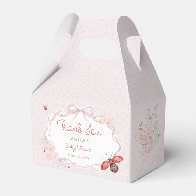 Ballotins Petit Floral Fille Bébé Love Bug Shower (Verso)