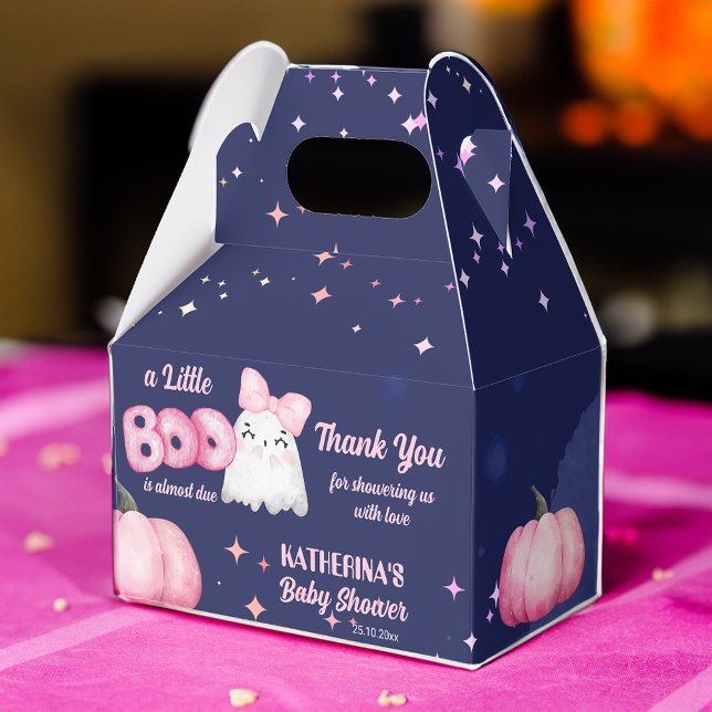 Ballotins Petit garçon Halloween bébé fille fantôme baby sho (Little boo Halloween baby girl ghost baby shower Favor Box pink and blue favor box)