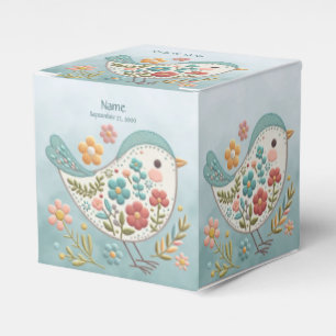 Ballotins Petit oiseau bleu rose Fleurs Ballotin
