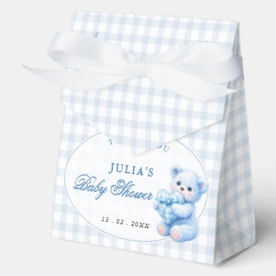 Ballotins Petite Baby Shower Ours en Vichy Bleu