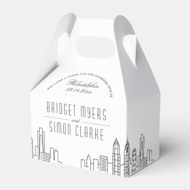 Ballotins Philadelphie Mariage Favor Box (Verso)