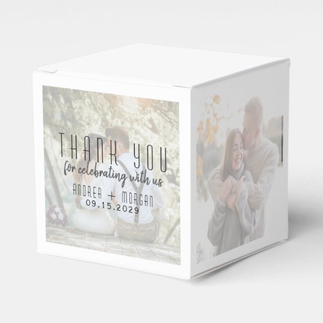 Ballotins Photo Collage de mariage boîte de préférence (Verso)