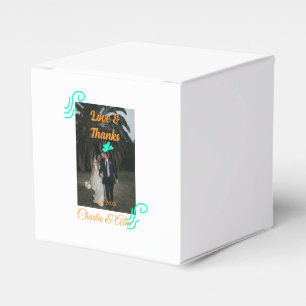 Ballotins Photo de couple marié amour & merci moderne ajoute