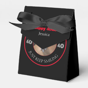 Ballotins Photo de Dog Grinning Anniversaire 40 Noir et Roug