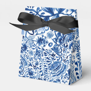 Ballotins Photo de style batik bleu et blanc floral
