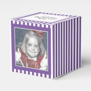 Ballotins Photo Keepsaké violet/blanc Motif simple rayures