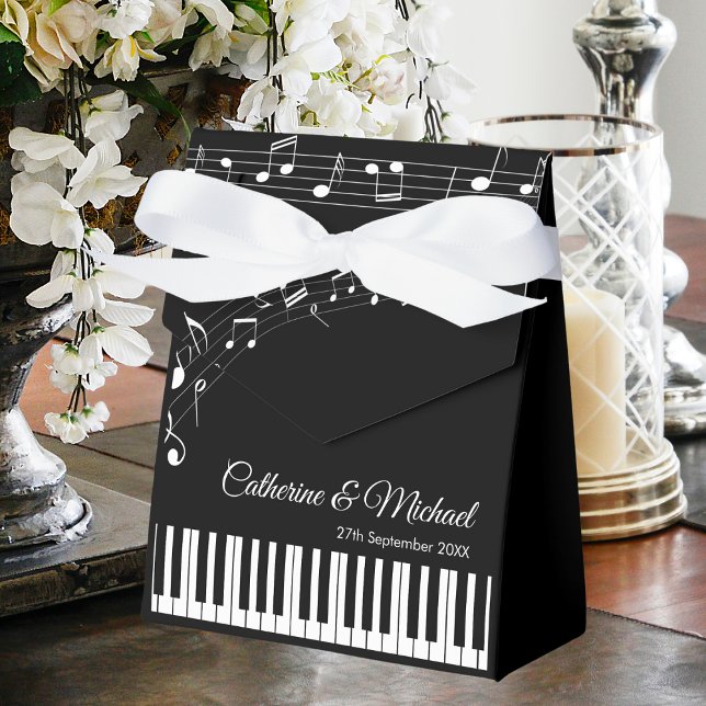 Ballotins Piano Keys Notes musicales Mariage noir et blanc (Créateur téléchargé)