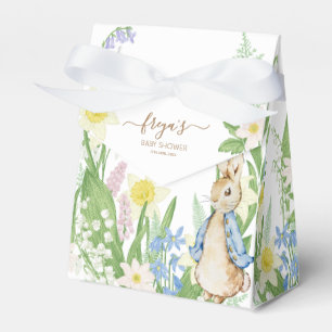 Ballotins Pierre le lapin Printemps fleurs Baby shower bleu