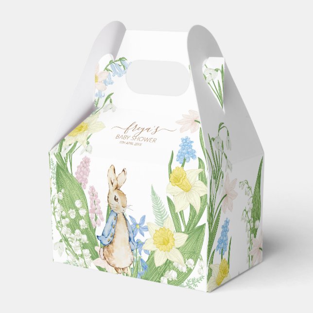 Ballotins Pierre le lapin Printemps fleurs Baby shower bleu (Verso)