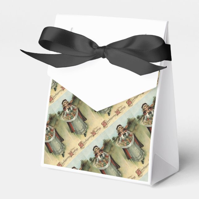 Ballotins Pilgrim Femme Vintage Thanksgiving Party Favoriser (Verso)