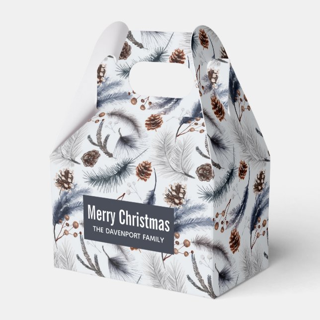 Ballotins Pine Cones & Pine Needles Aquarelles Motif (Verso)