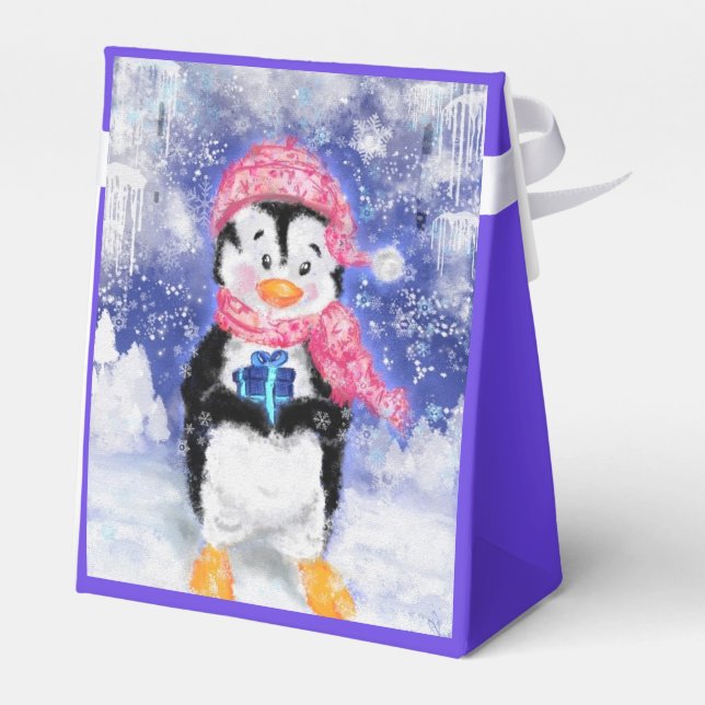 Ballotins Pingouin Ballotin de Noël avec cadeau (Arrière)