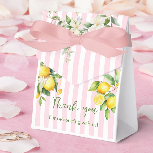 Ballotins Pink Citrus Lemon Baby Shower Thank you Favor Box (Mariage)