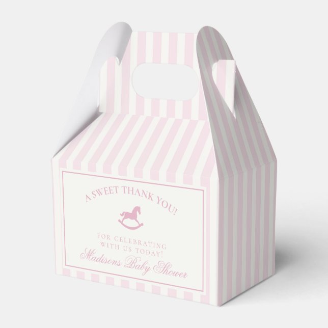 Ballotins Pink Coquette Bow Rocking Horse Baby Shower (Verso)