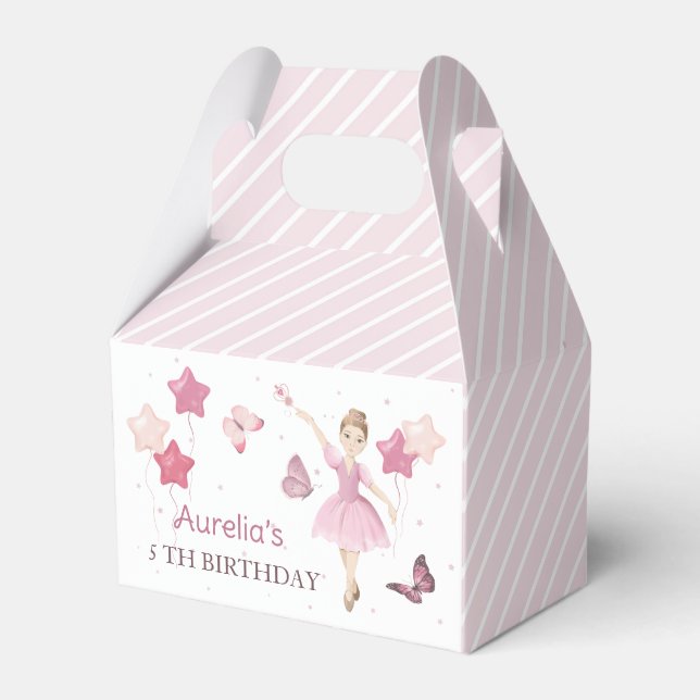 Ballotins Pink Cute Ballerina Ballotin d'anniversaire (Verso)