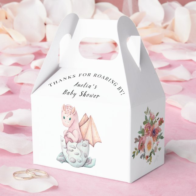 Ballotins Pink Dragon Baby Shower "Thanks For Roaring By"  (Mariage)