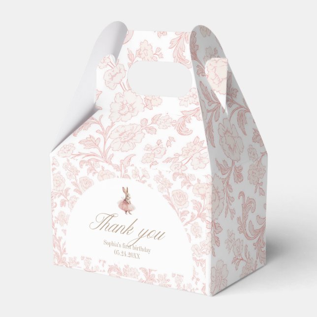 Ballotins Pink floral Toile Some Bunny Birthday (Verso)