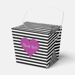 Ballotins Pink Love Heart Black & White Stried Motif Name