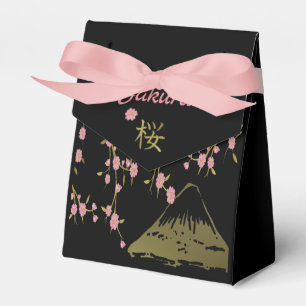 Ballotins Pink Sakura Gold Noir Japonais Ballotin d'impressi
