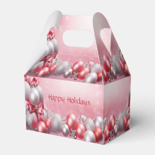 Ballotins Pink White Christmas Balls Boîte cadeau de vacance