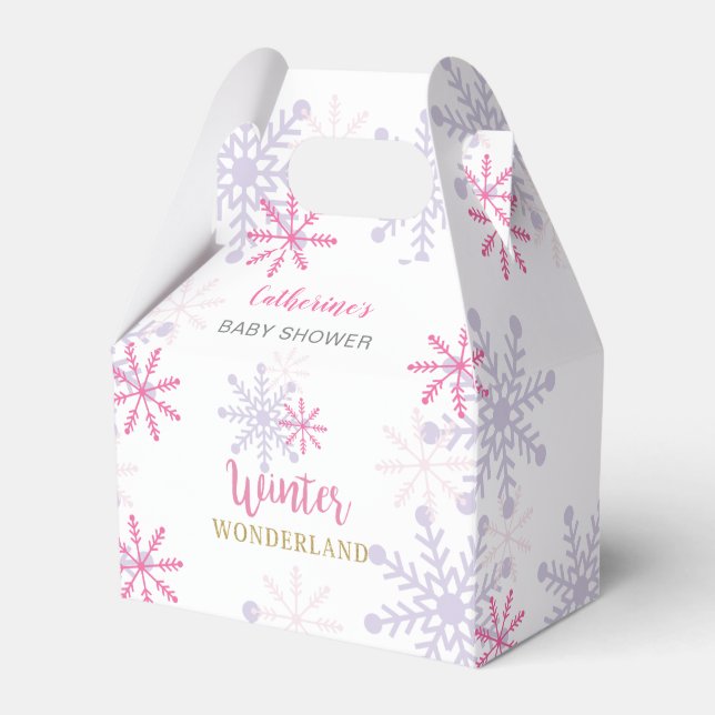 Ballotins Pink Winter Wonderland Baby shower Snowflakes Girl (Verso)