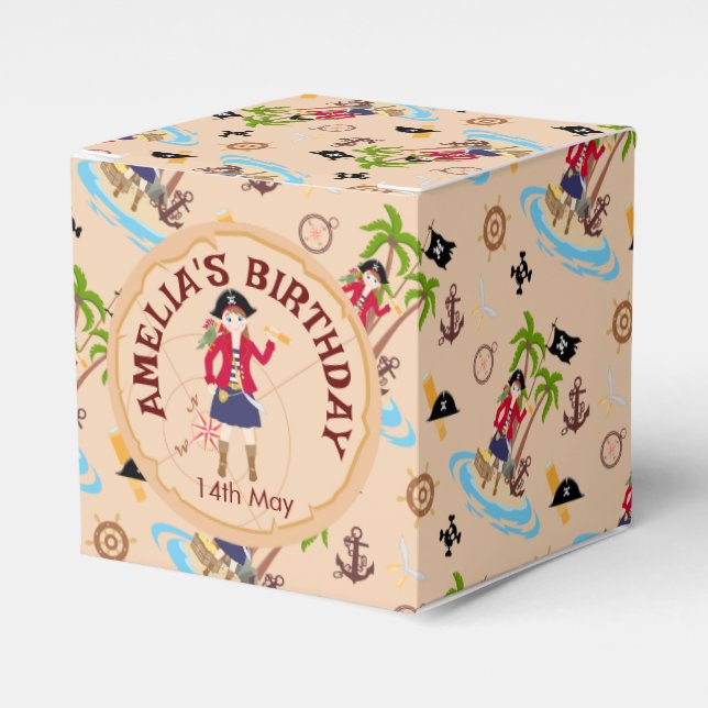 Ballotins Pirate Girl Treasure Map Amusant Anniversaire Fête (Verso)