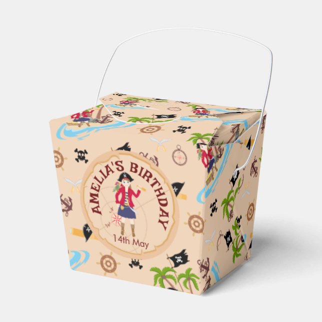 Ballotins Pirate Girl Treasure Map Amusant Anniversaire Fête (Verso)