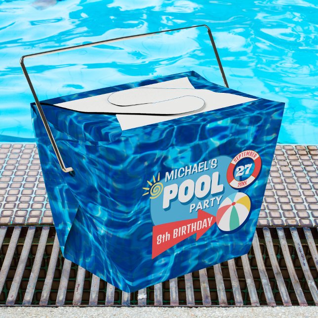 Ballotins Piscine d'été Fête Tropicale Anniversaire Bleu (Créateur téléchargé)