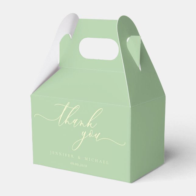 Ballotins Pistachio & Cream Modern Brand Wedding Thank You (Verso)