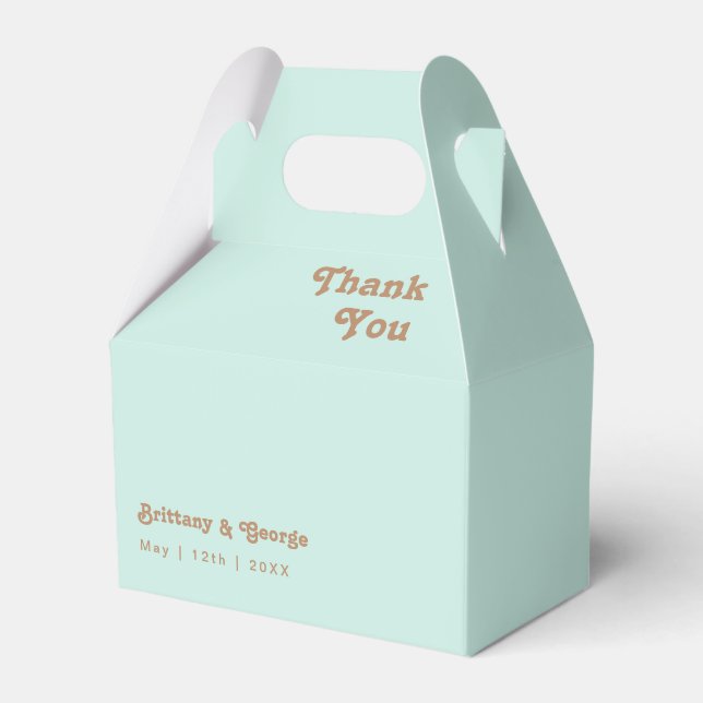 Ballotins Plage Retro | Aqua Wedding Favor Box (Verso)