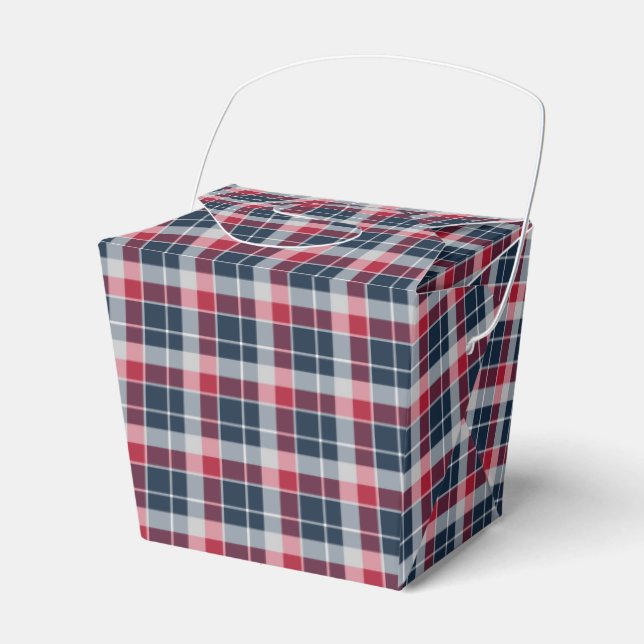 Ballotins Plaid sportif bleu marine, rouge et gris (Verso)