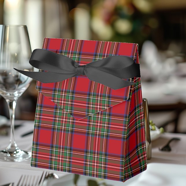 Ballotins Plaid Tartan Clan Stewart Red Check Party (Rustic Plaid Stewart Tartan Favor Box)