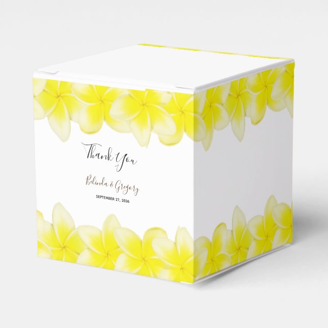 Ballotins Plumeria jaune Frangipani Mariage (Verso)