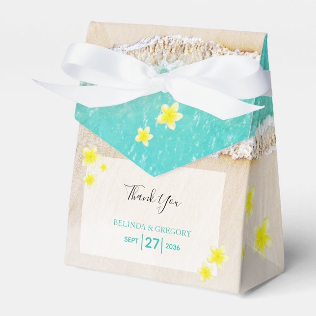 Ballotins Plumeria jaune Frangipani Plage tropicale Mariage (Verso)